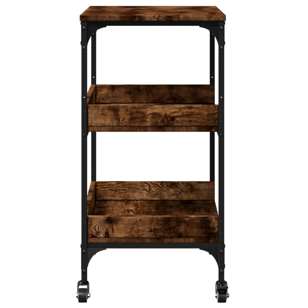 vidaXL Kitchen Trolley Smoked Oak 60x41x80.5 cm Engineered Wood