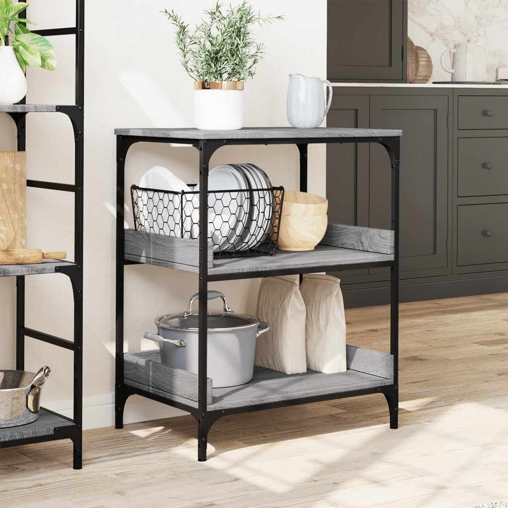 Kitchen Trolley Grey Sonoma 60x41x80,5 cm Engineered Wood