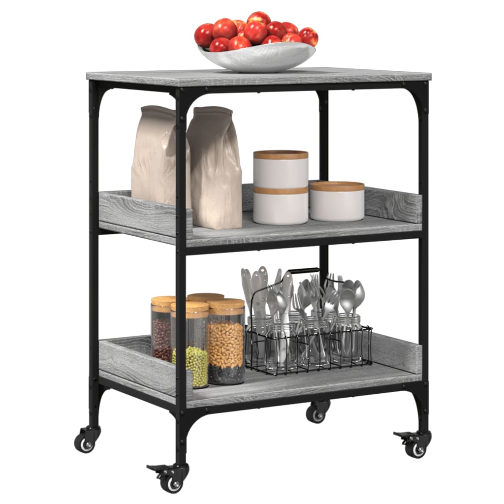 Kitchen Trolley Grey Sonoma 60x41x80,5 cm Engineered Wood