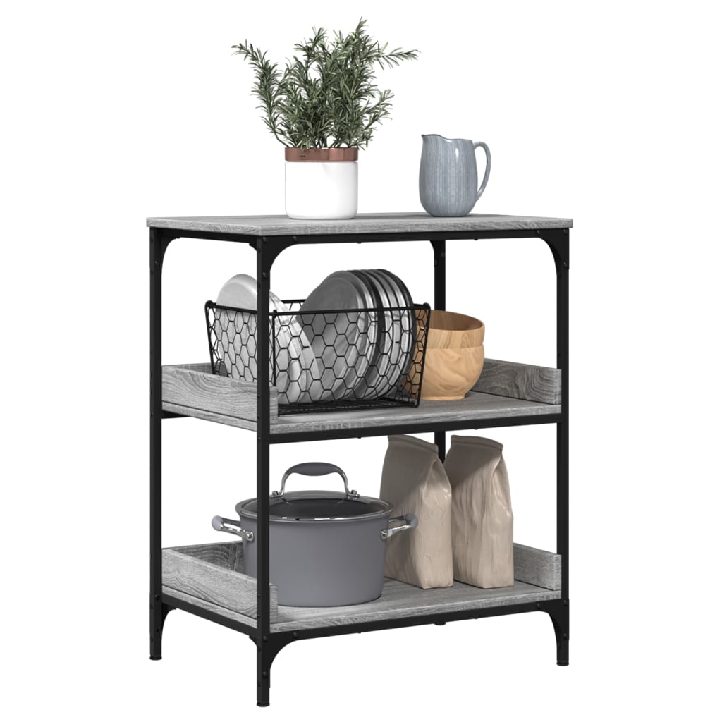 Kitchen Trolley Grey Sonoma 60x41x80,5 cm Engineered Wood