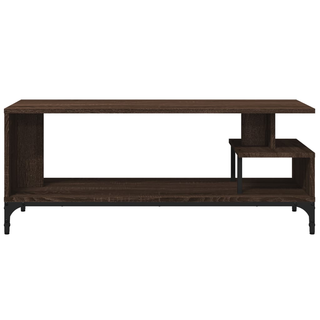 vidaXL TV Cabinet Brown Oak 102x40x41 cm Engineered Wood and Powder-coated Steel