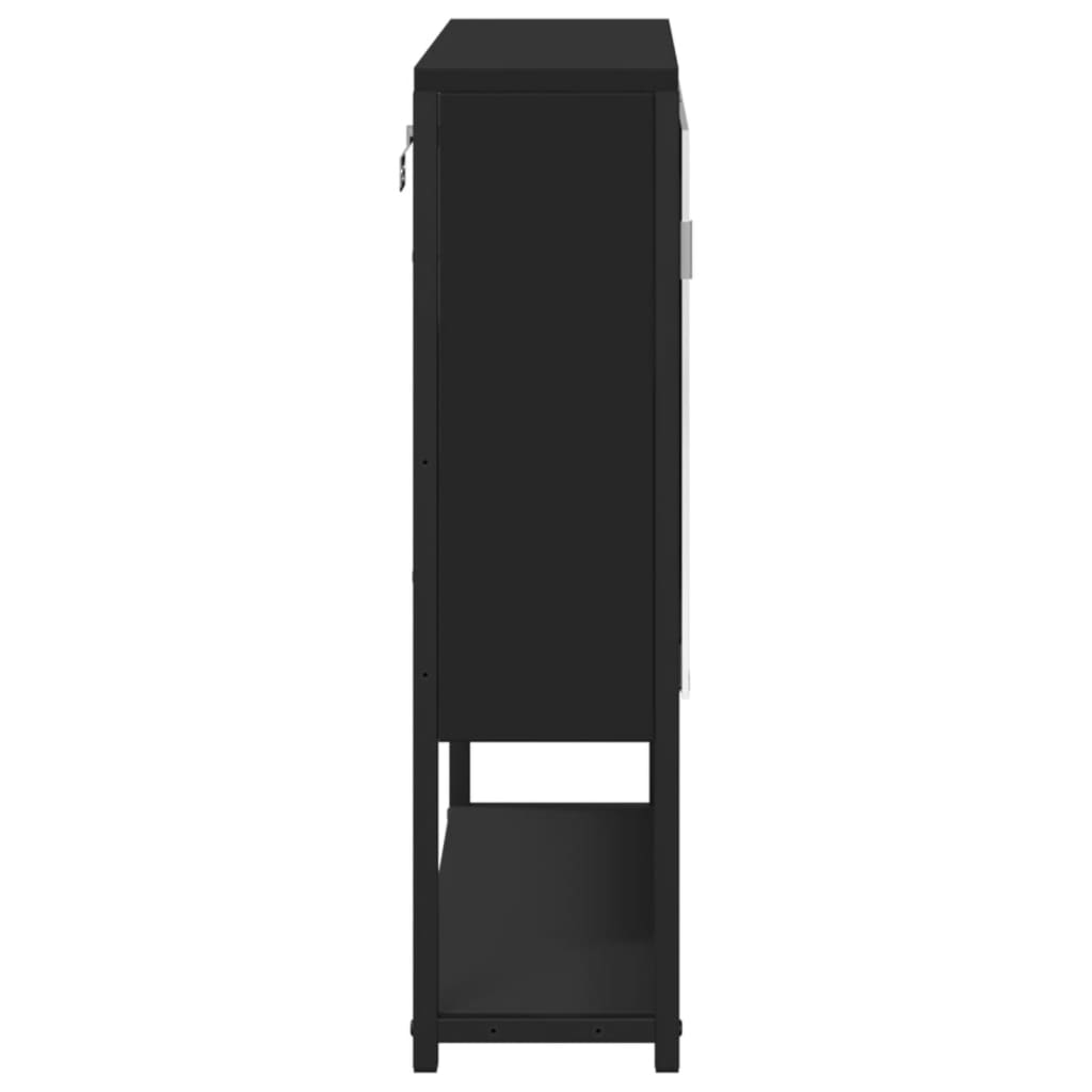 vidaXL Bathroom Mirror Cabinet Black 60x16x60 cm Engineered Wood