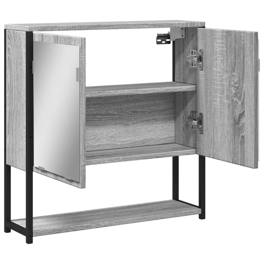 Bathroom Mirror Cabinet Grey Sonoma 60x16x60 cm Engineered Wood