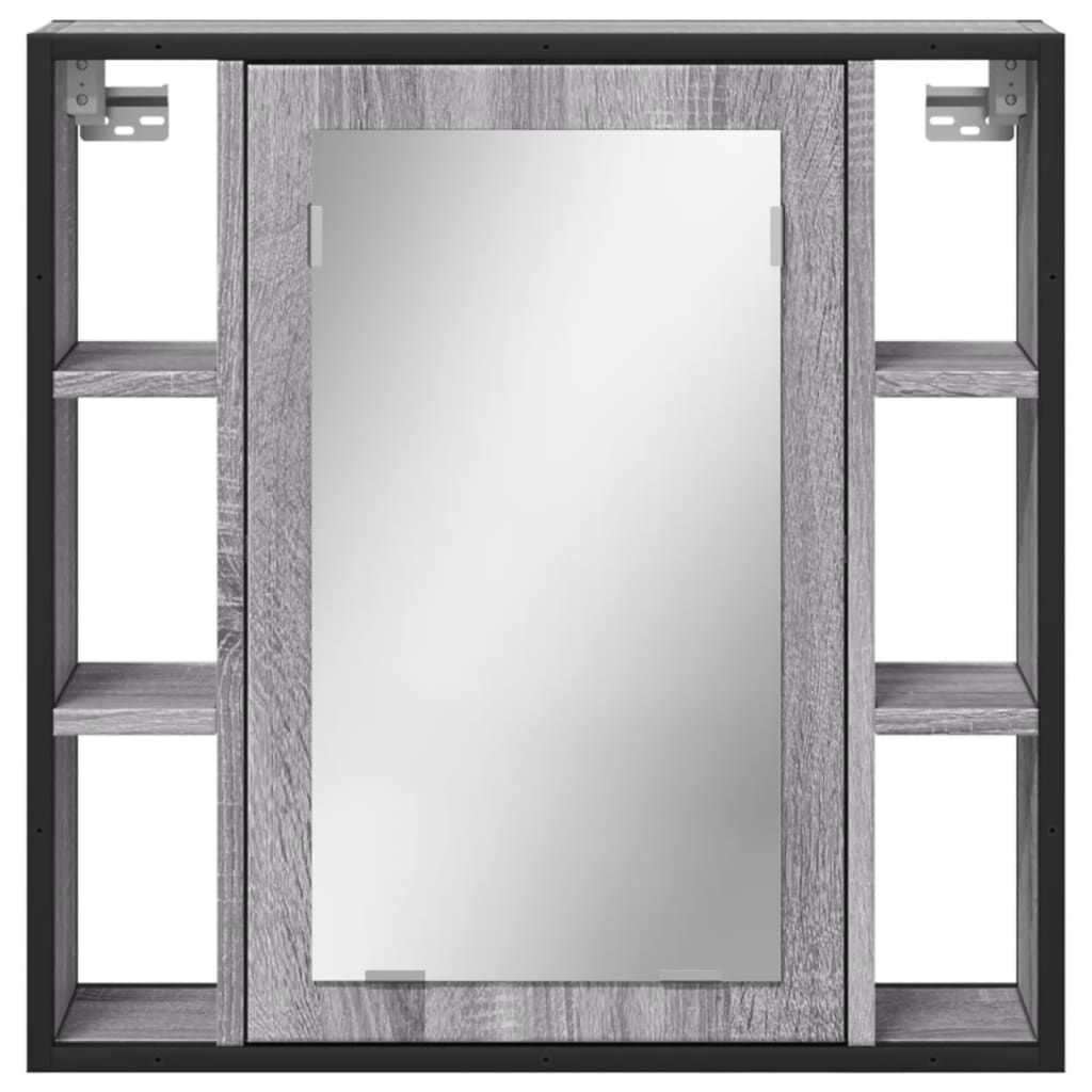 vidaXL Bathroom Mirror Cabinet Grey Sonoma 60x16x60 cm Engineered Wood