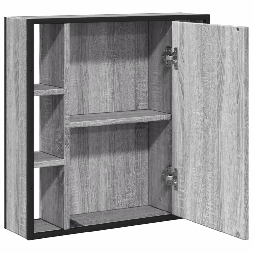 vidaXL Bathroom Mirror Cabinet Grey Sonoma 60x16x60 cm Engineered Wood