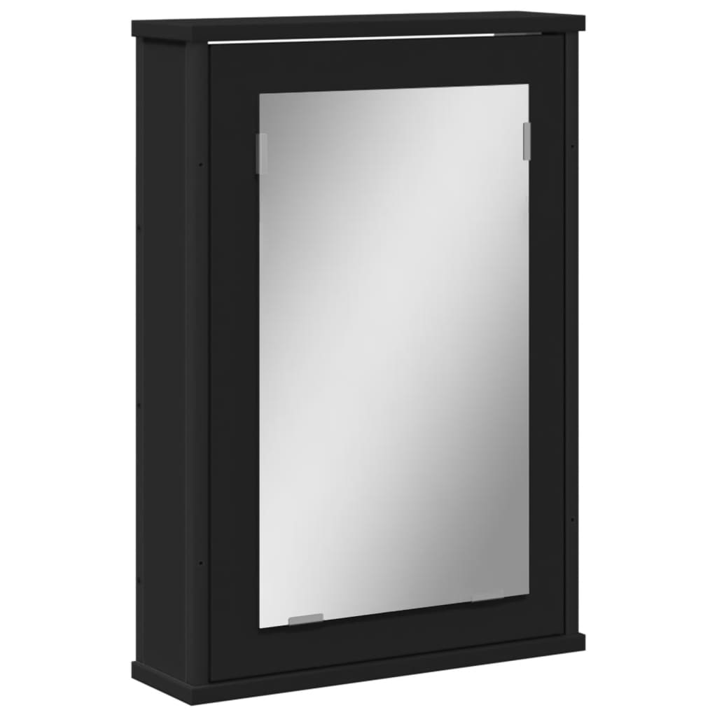 vidaXL Bathroom Mirror Cabinet Black 42x12x60 cm Engineered Wood