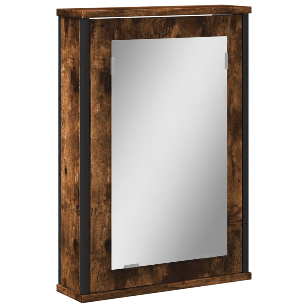 vidaXL Bathroom Mirror Cabinet Smoked Oak 42x12x60 cm Engineered Wood