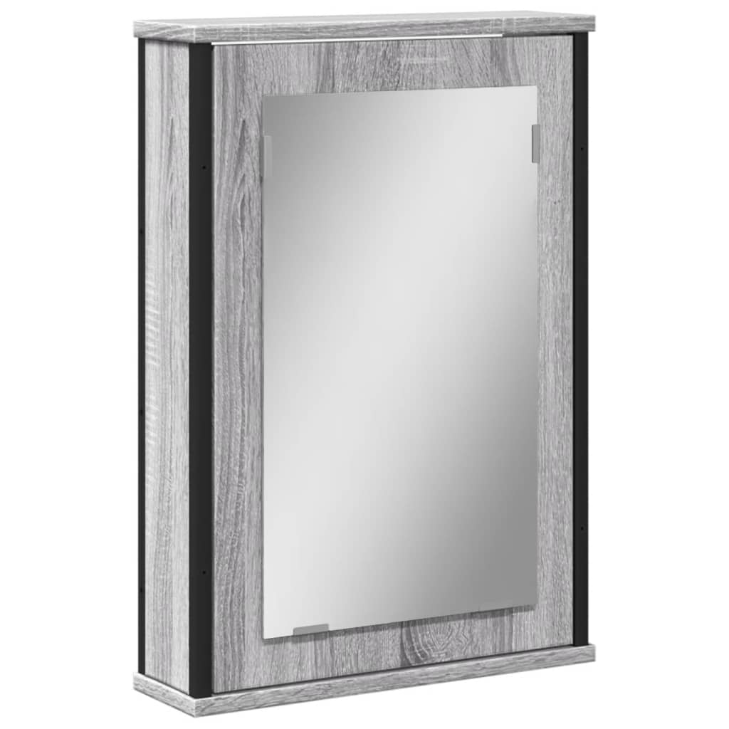 vidaXL Bathroom Mirror Cabinet Grey Sonoma 42x12x60 cm Engineered Wood