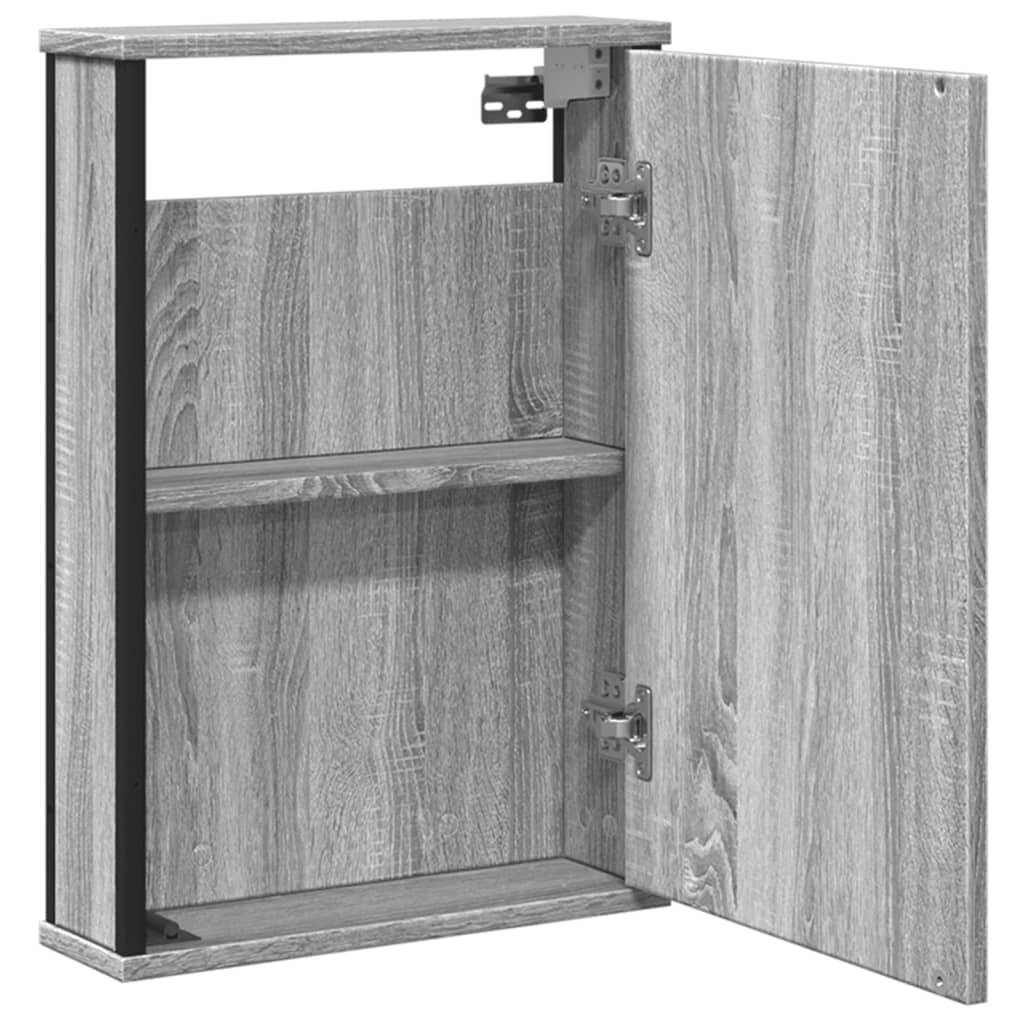 vidaXL Bathroom Mirror Cabinet Grey Sonoma 42x12x60 cm Engineered Wood