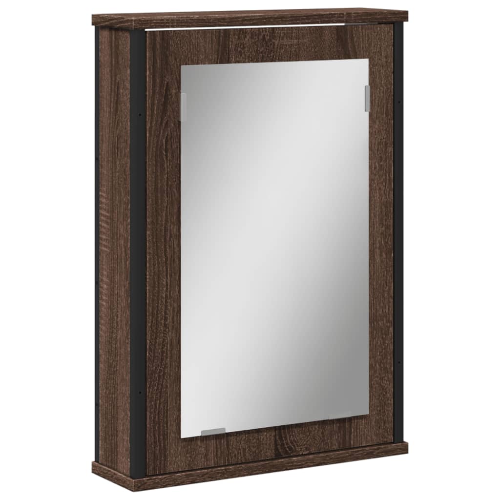 vidaXL Bathroom Mirror Cabinet Brown Oak 42x12x60 cm Engineered Wood