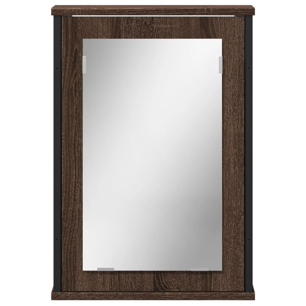 vidaXL Bathroom Mirror Cabinet Brown Oak 42x12x60 cm Engineered Wood