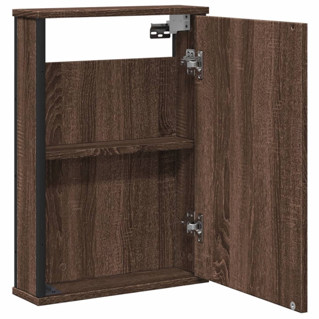 vidaXL Bathroom Mirror Cabinet Brown Oak 42x12x60 cm Engineered Wood