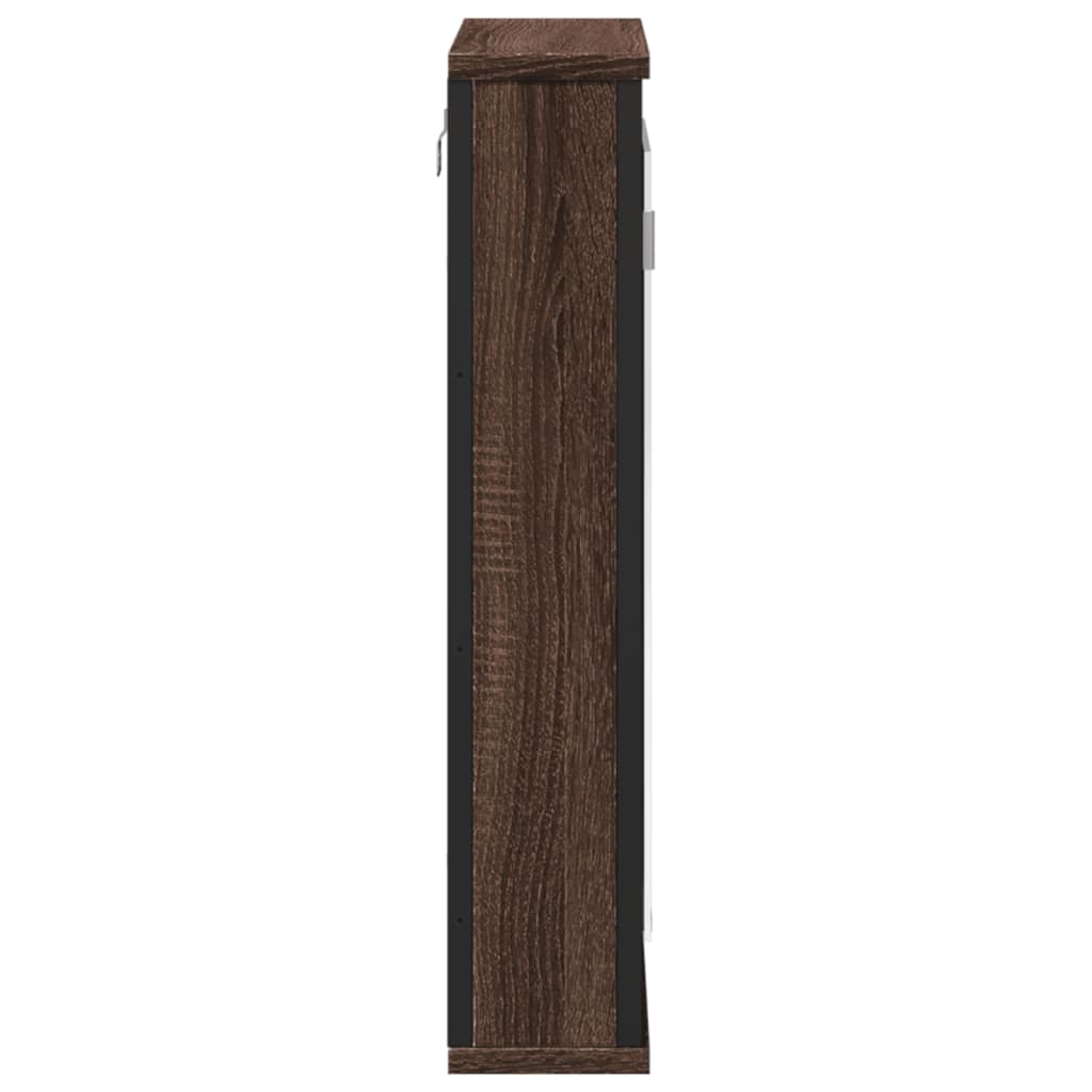 vidaXL Bathroom Mirror Cabinet Brown Oak 42x12x60 cm Engineered Wood