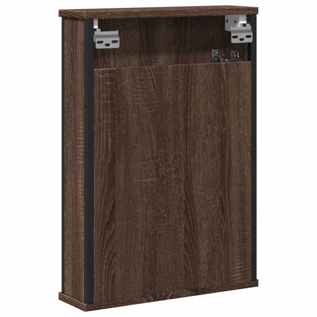 vidaXL Bathroom Mirror Cabinet Brown Oak 42x12x60 cm Engineered Wood