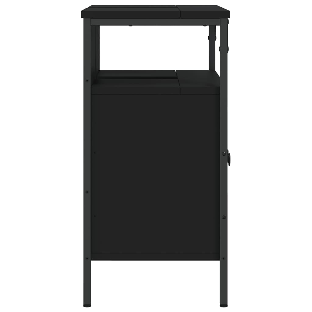 vidaXL Bathroom Sink Cabinet Black 60x30x60 cm Engineered Wood