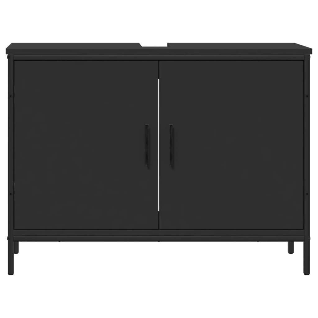 vidaXL Bathroom Sink Cabinet Black 80x30x60 cm Engineered Wood