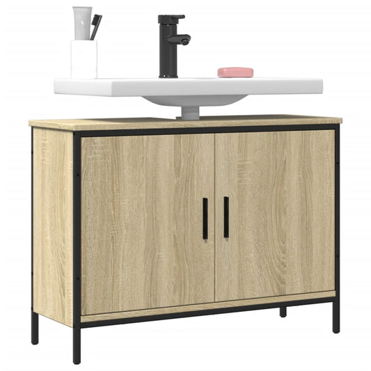 vidaXL Bathroom Sink Cabinet Sonoma Oak 80x30x60 cm Engineered Wood