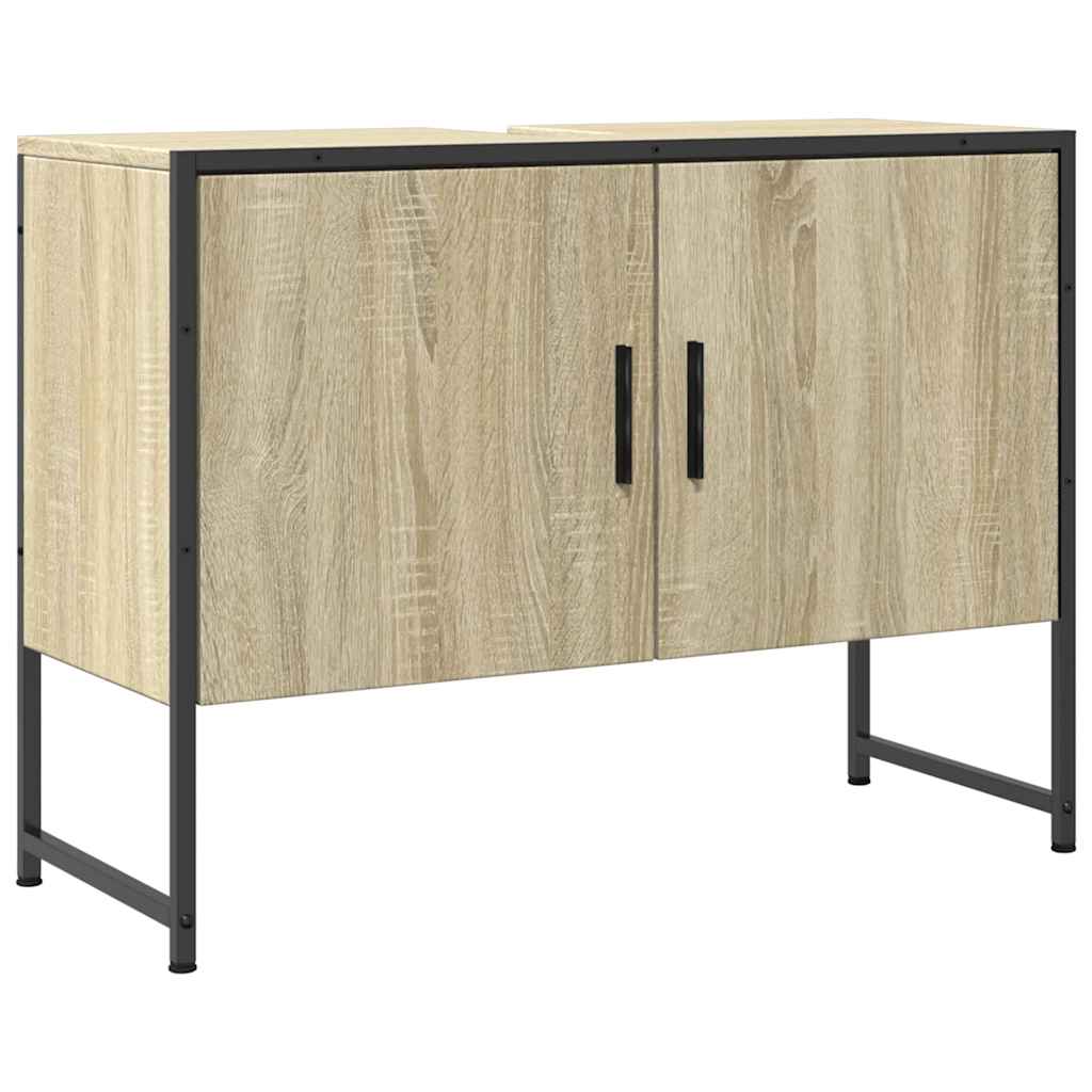 vidaXL Bathroom Sink Cabinet Sonoma Oak 80x33x60 cm Engineered Wood