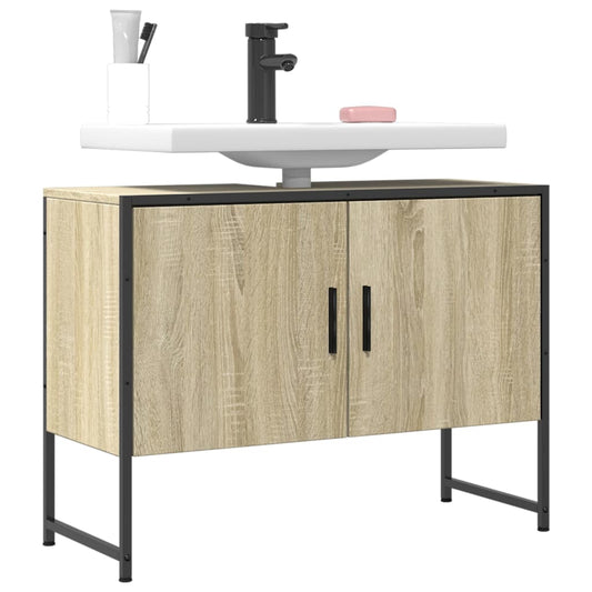 vidaXL Bathroom Sink Cabinet Sonoma Oak 80x33x60 cm Engineered Wood