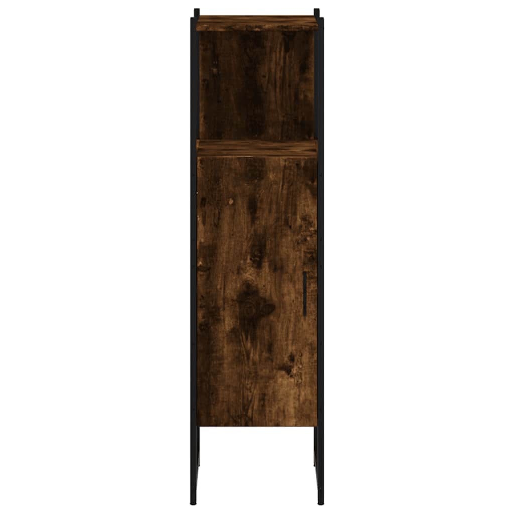 Bathroom Cabinet Smoked Oak 33x33x120,5 cm Engineered Wood