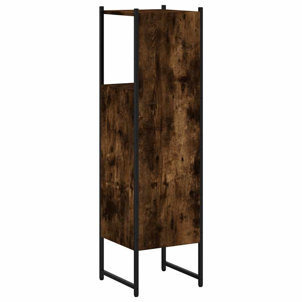 Bathroom Cabinet Smoked Oak 33x33x120,5 cm Engineered Wood