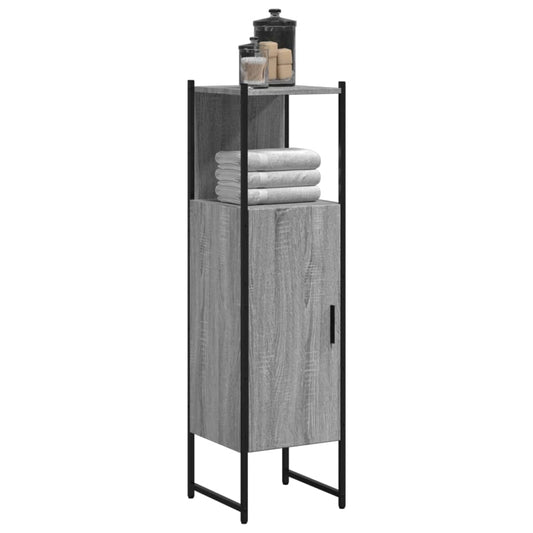 vidaXL Bathroom Cabinet Grey Sonoma 33x33x120.5 cm Engineered Wood