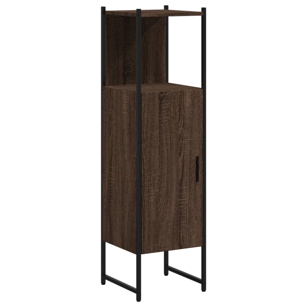 Bathroom Cabinet Brown Oak 33x33x120,5 cm Engineered Wood