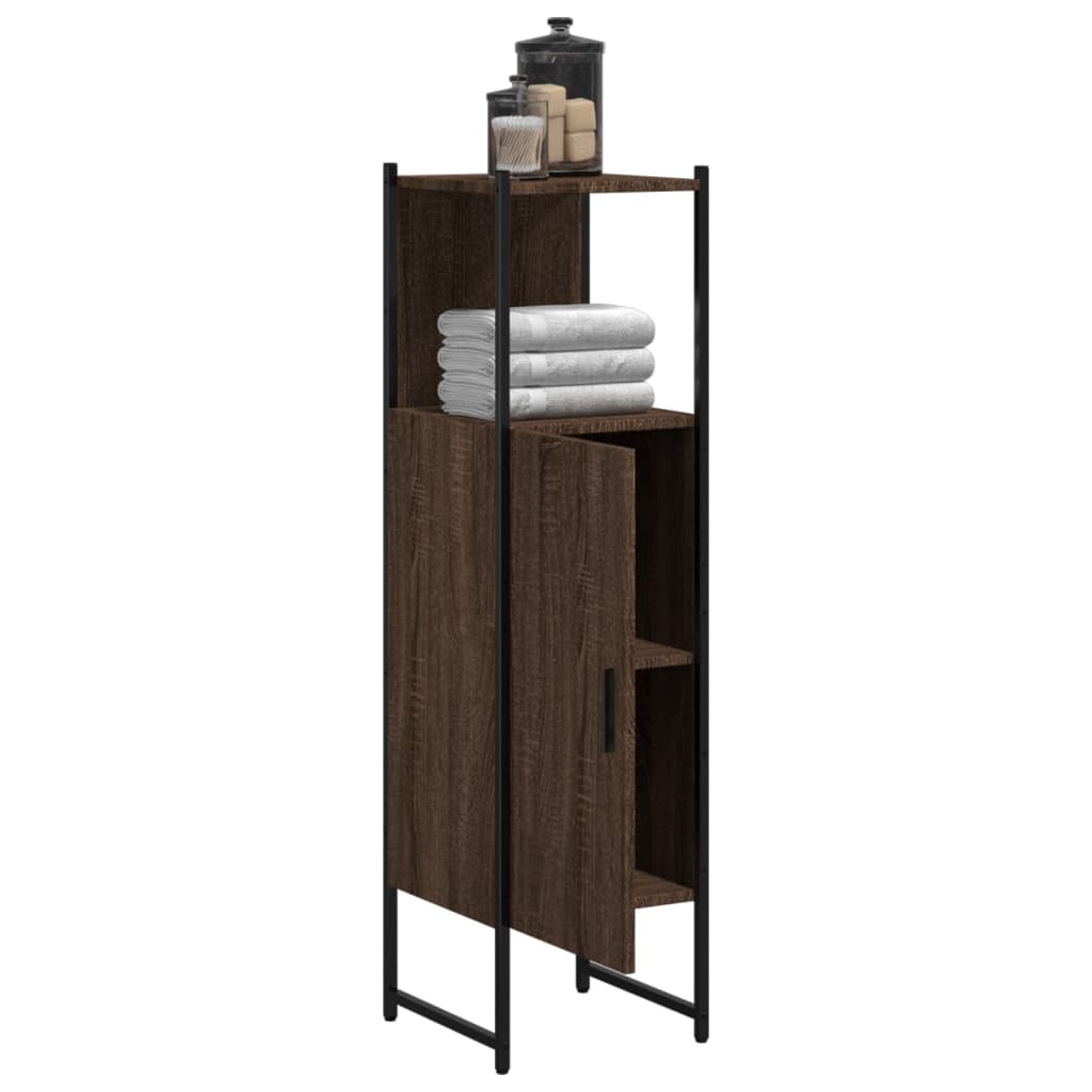 Bathroom Cabinet Brown Oak 33x33x120,5 cm Engineered Wood