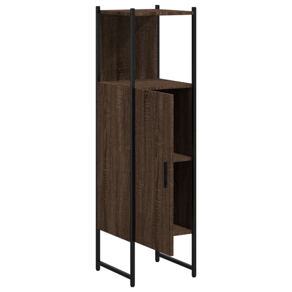 Bathroom Cabinet Brown Oak 33x33x120,5 cm Engineered Wood