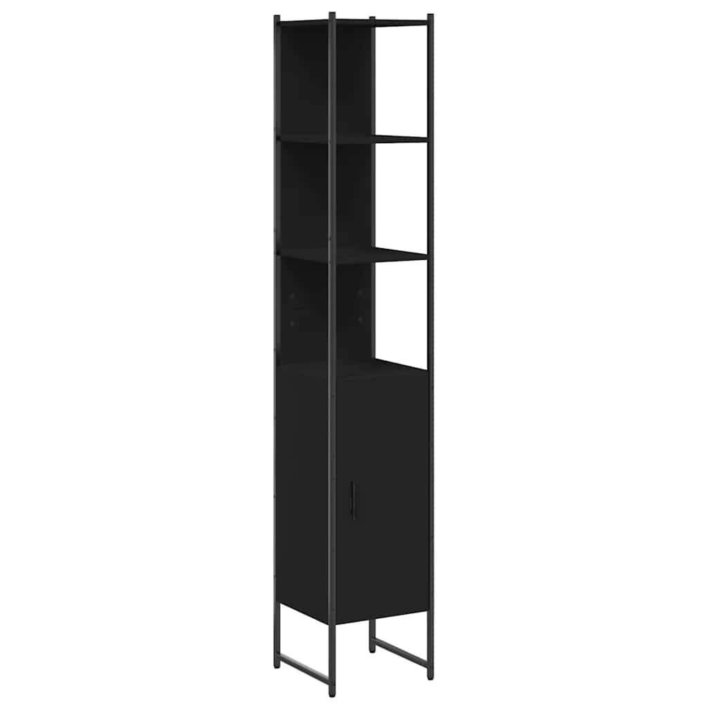 Bathroom Cabinet Black 33x33x185,5 cm Engineered Wood