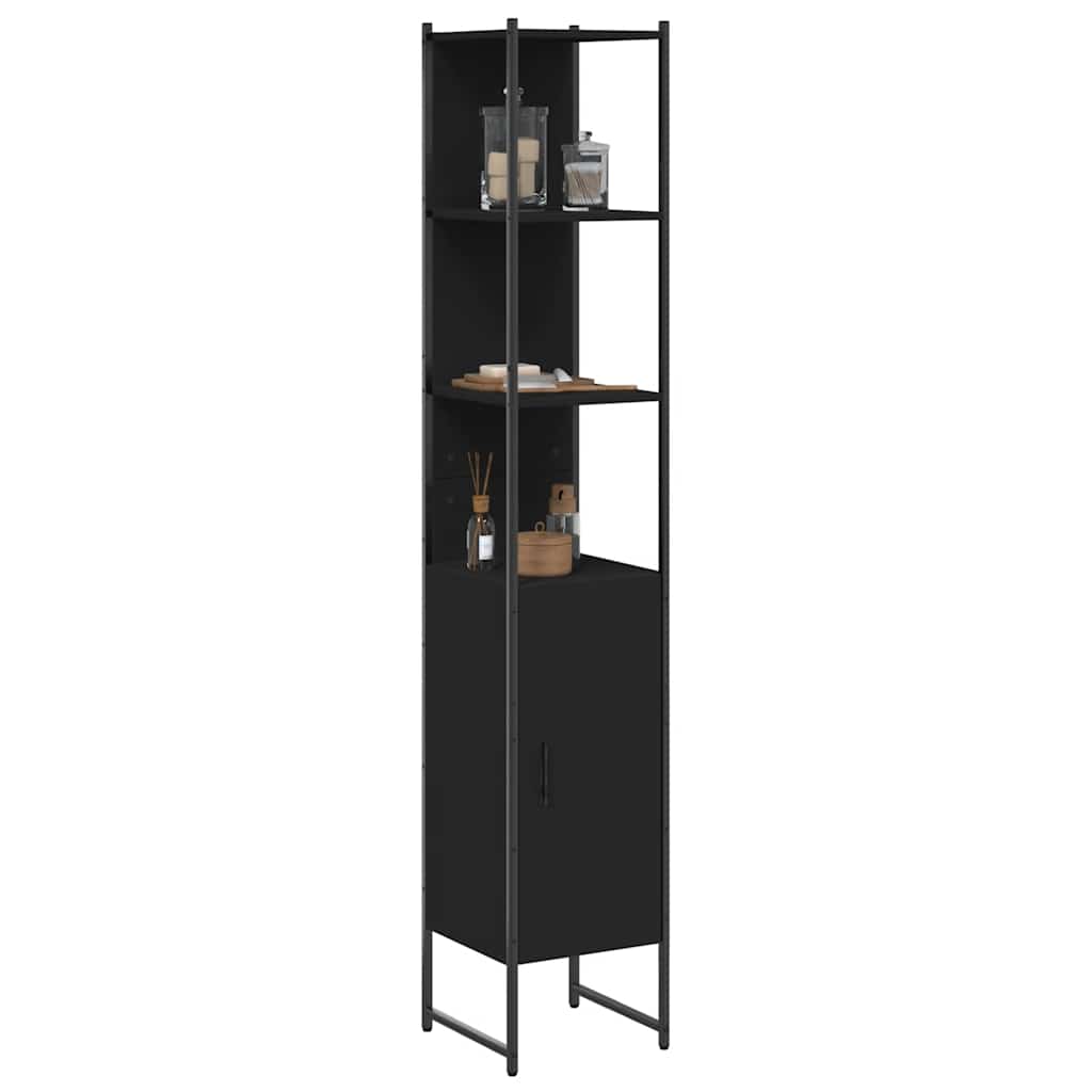 Bathroom Cabinet Black 33x33x185,5 cm Engineered Wood