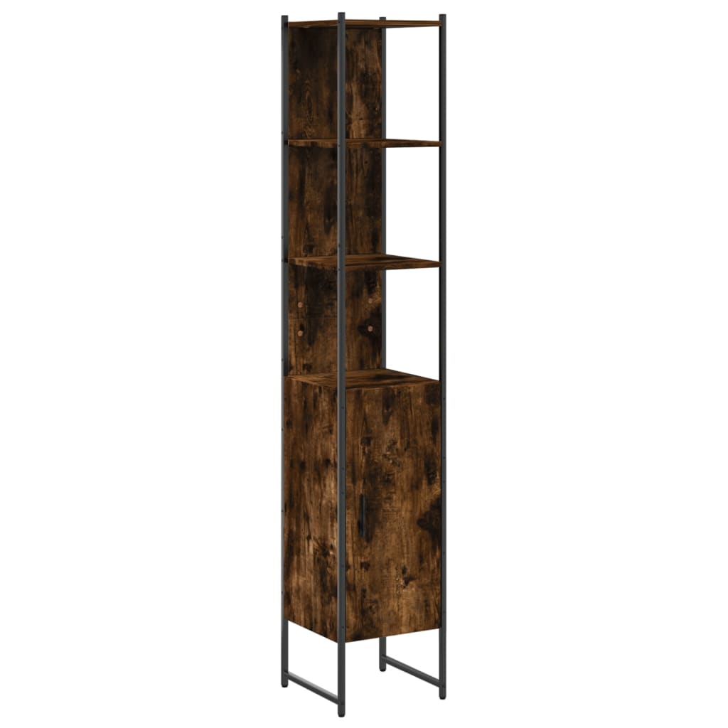 Bathroom Cabinet Smoked Oak 33x33x185,5 cm Engineered Wood