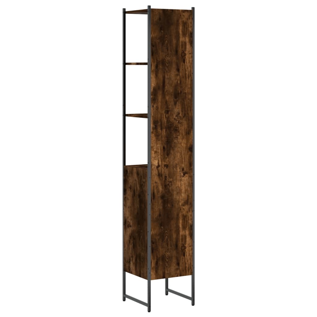 Bathroom Cabinet Smoked Oak 33x33x185,5 cm Engineered Wood