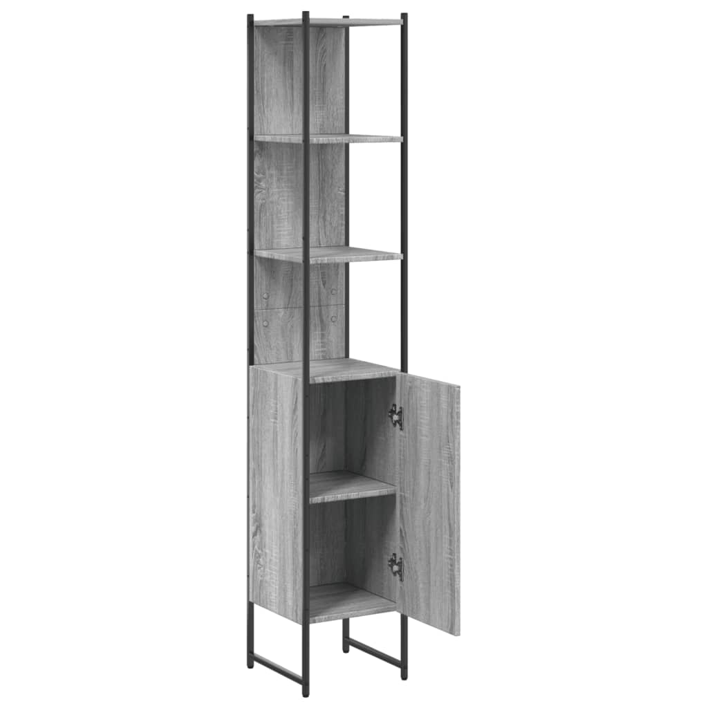 Bathroom Cabinet Grey Sonoma 33x33x185,5 cm Engineered Wood