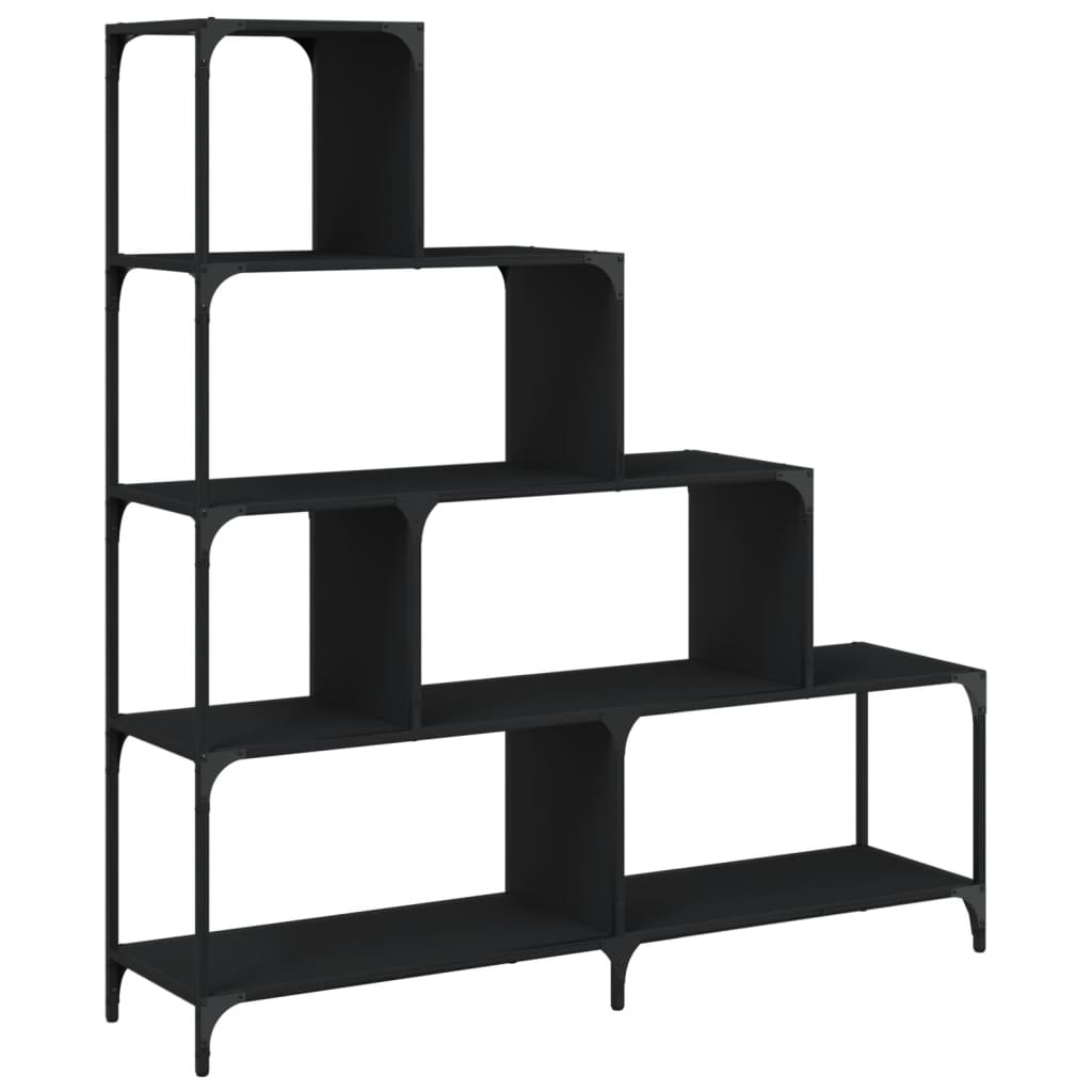 Bookcase 4-Stair Black 139x33,5x149 cm Engineered Wood