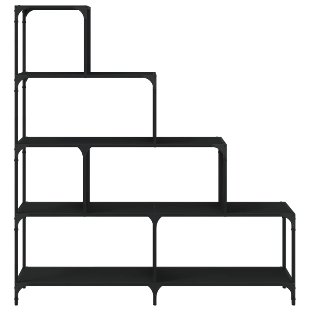 Bookcase 4-Stair Black 139x33,5x149 cm Engineered Wood