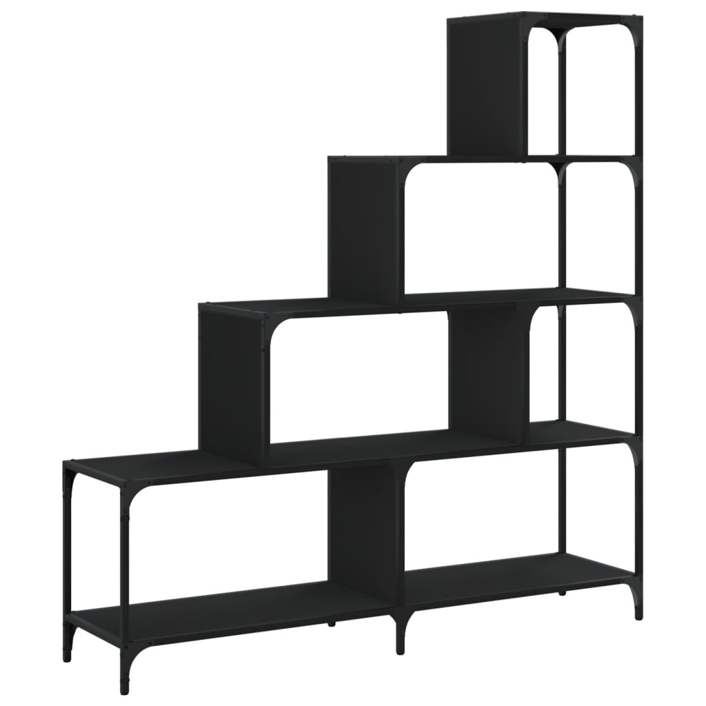 Bookcase 4-Stair Black 139x33,5x149 cm Engineered Wood