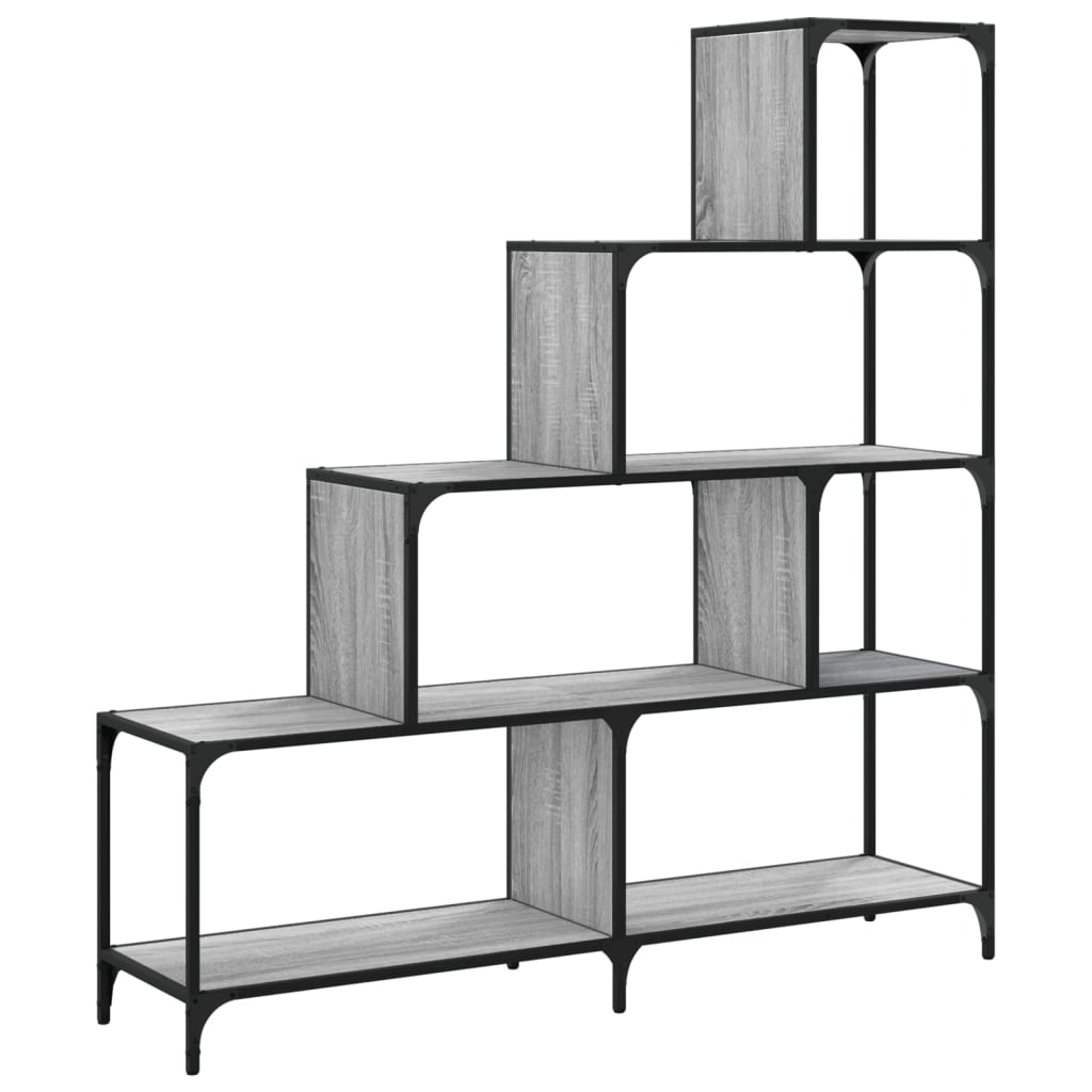 Bookcase 4-Stair Grey Sonoma 139x33,5x149 cm Engineered Wood