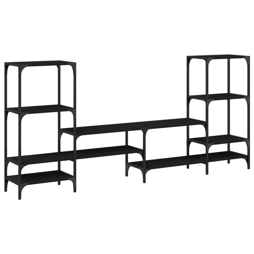 TV Cabinet Black 206,5x28,5x95 cm Engineered Wood