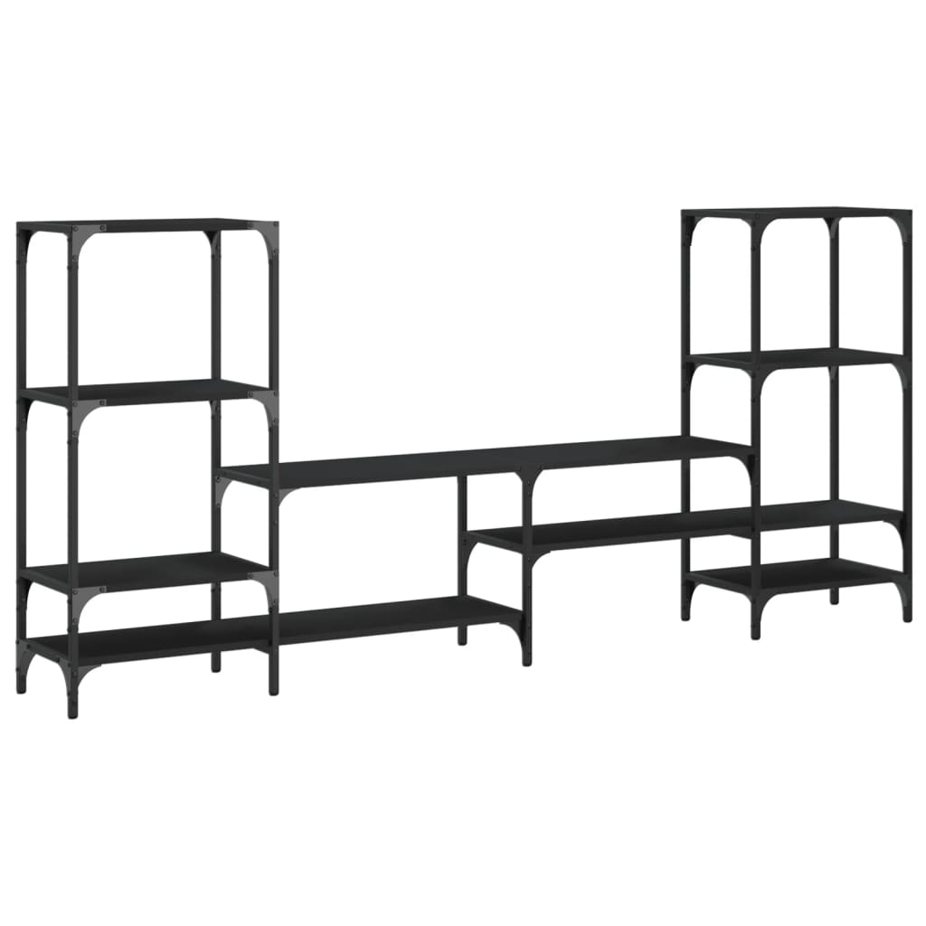 TV Cabinet Black 206,5x28,5x95 cm Engineered Wood