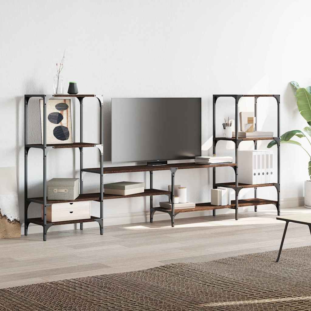 TV Cabinet Brown Oak 206,5x28,5x95 cm Engineered Wood