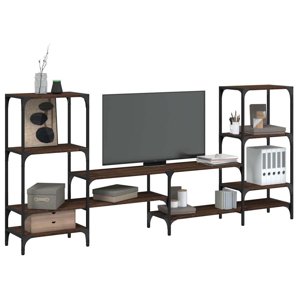 TV Cabinet Brown Oak 206,5x28,5x95 cm Engineered Wood
