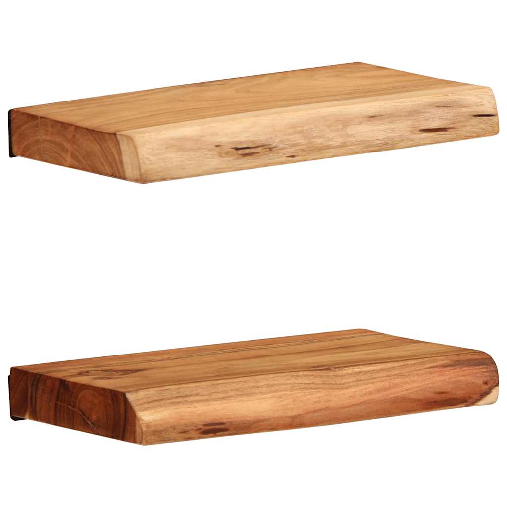 Wall Shelves 2 pcs 30x20x3,5 cm Solid Wood Acacia