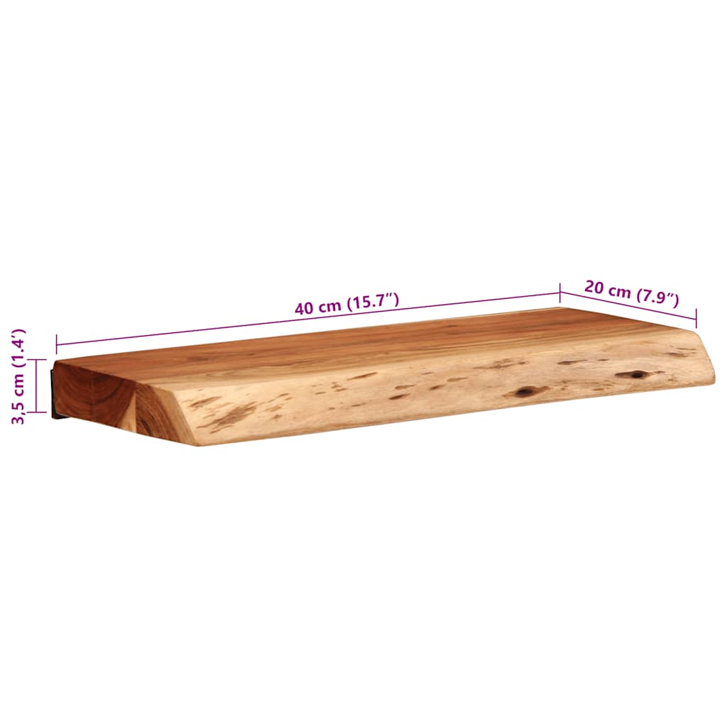 Wall Shelves 2 pcs 40x20x3.5 cm Solid Wood Acacia