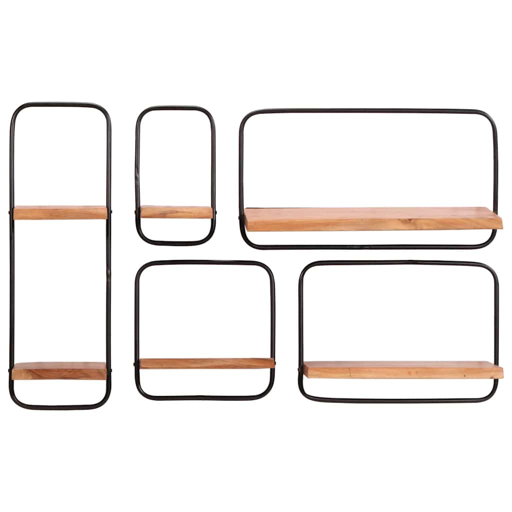 vidaXL Wall Shelves 5 pcs Solid Wood Acacia
