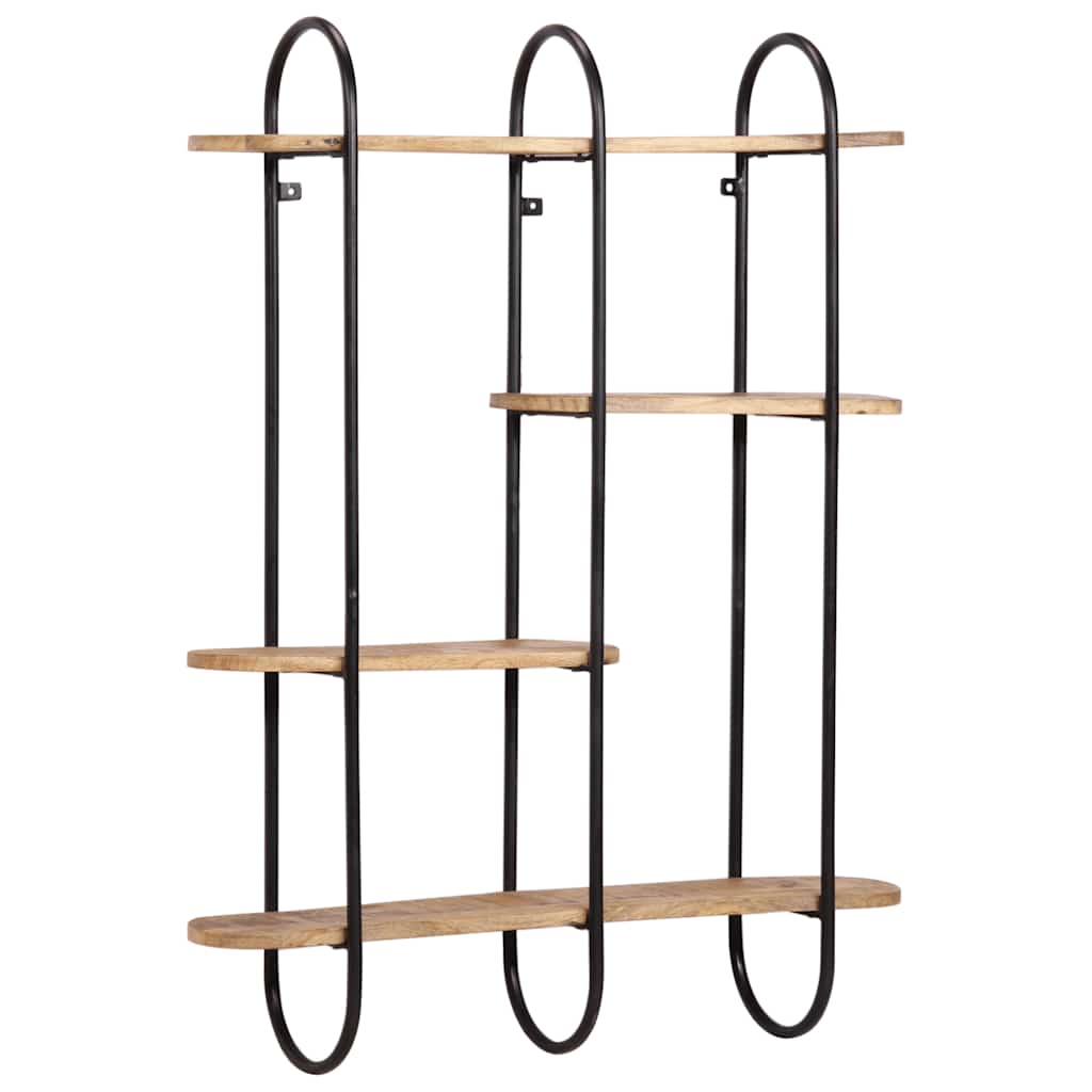 Wall Shelf 90x20x116.5 cm Solid Rough Wood Mango