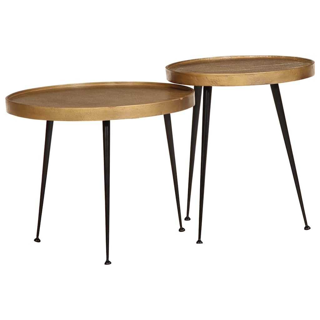 Coffee Table 2 pcs Golden Engineered Wood