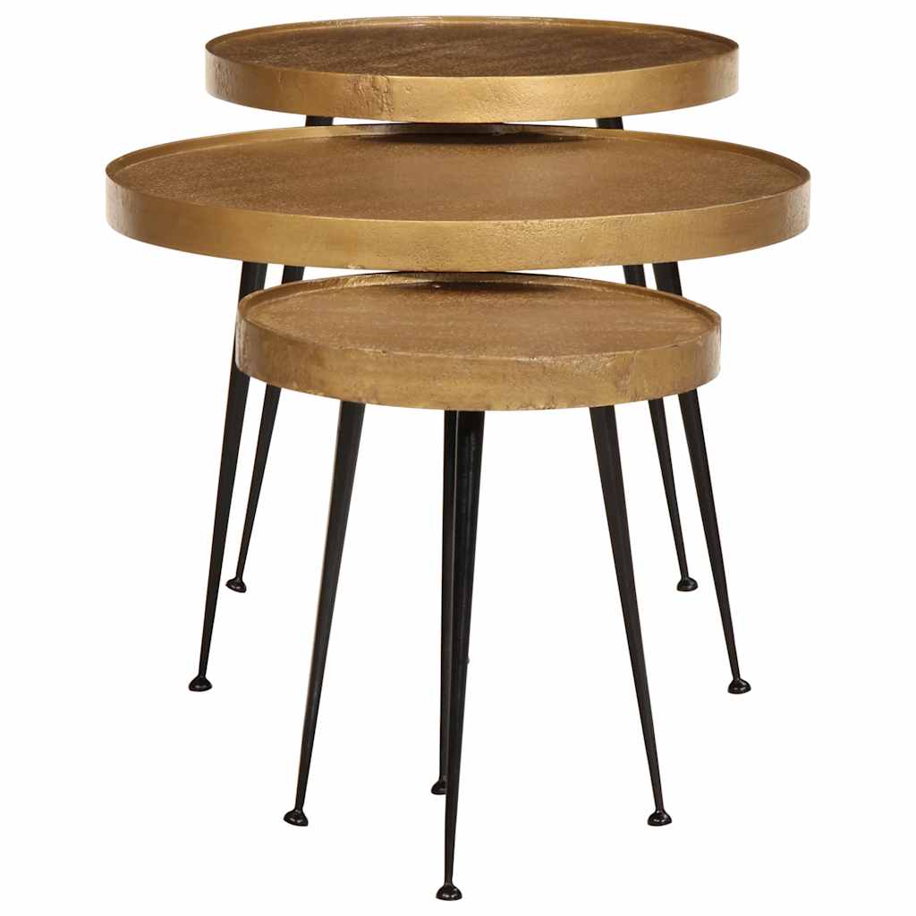 Coffee Table 3 pcs Golden Engineered Wood