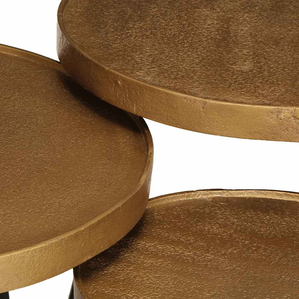 Coffee Table 3 pcs Golden Engineered Wood