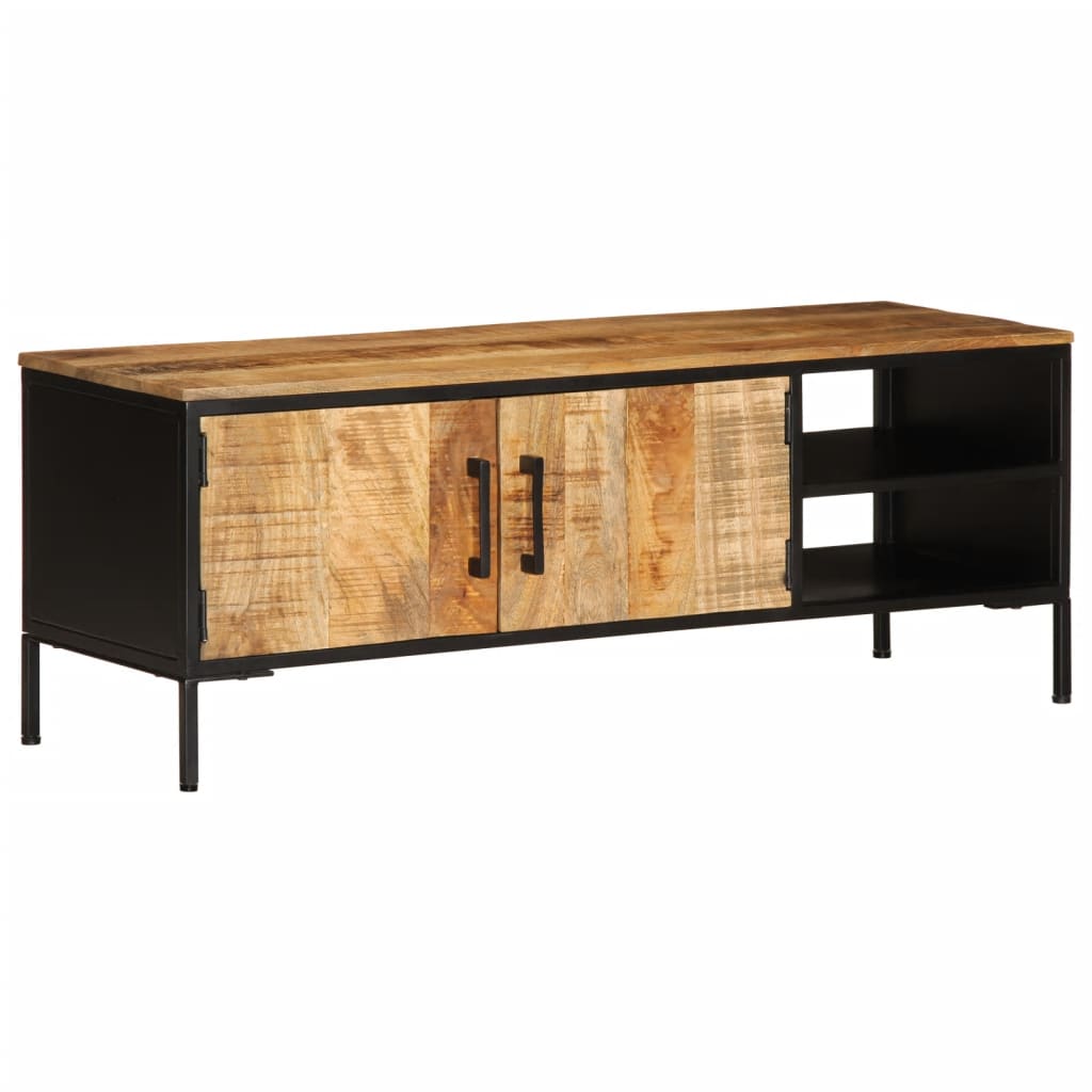 vidaXL TV Cabinet 110x35x40 cm Solid Rough Wood Mango